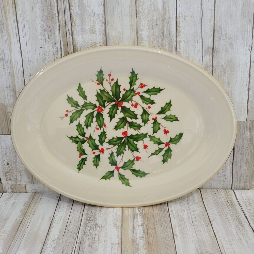 Lenox Holiday Oval Serving Plate 16 7/6"